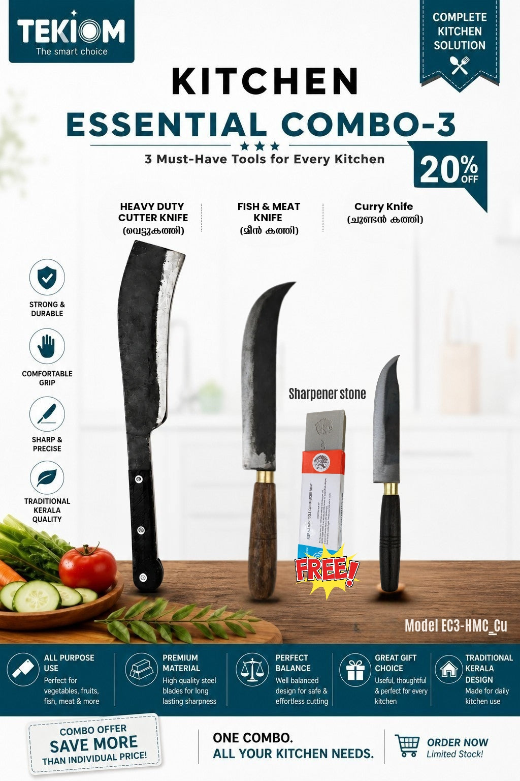 TEKIOM Kitchen Knife Combo-3