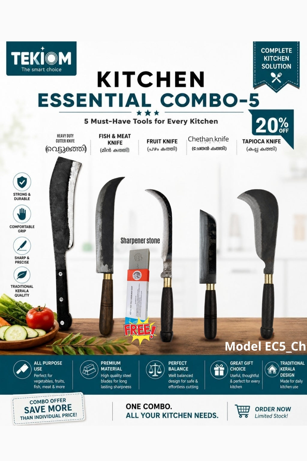 TEKIOM Kitchen Knife Combo-5