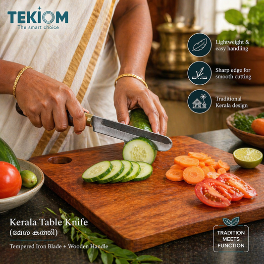 Traditional Kerala Table Knife (മേശ കത്തി) – Tempered Iron Blade