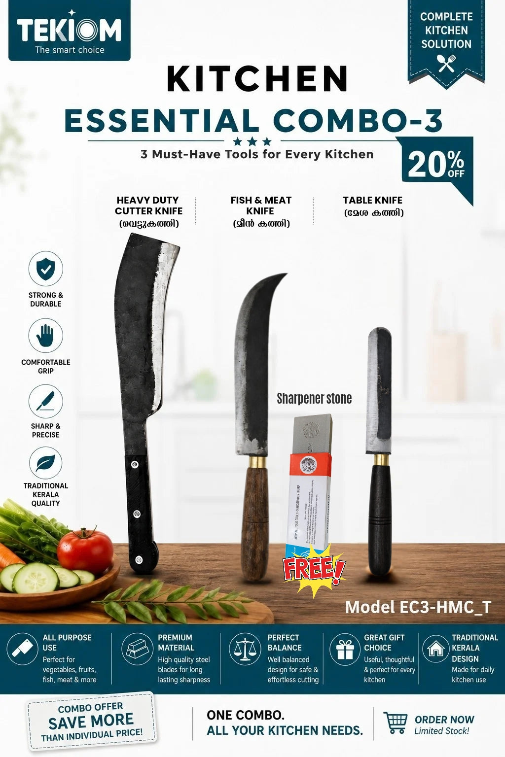 TEKIOM Kitchen Knife Combo-3
