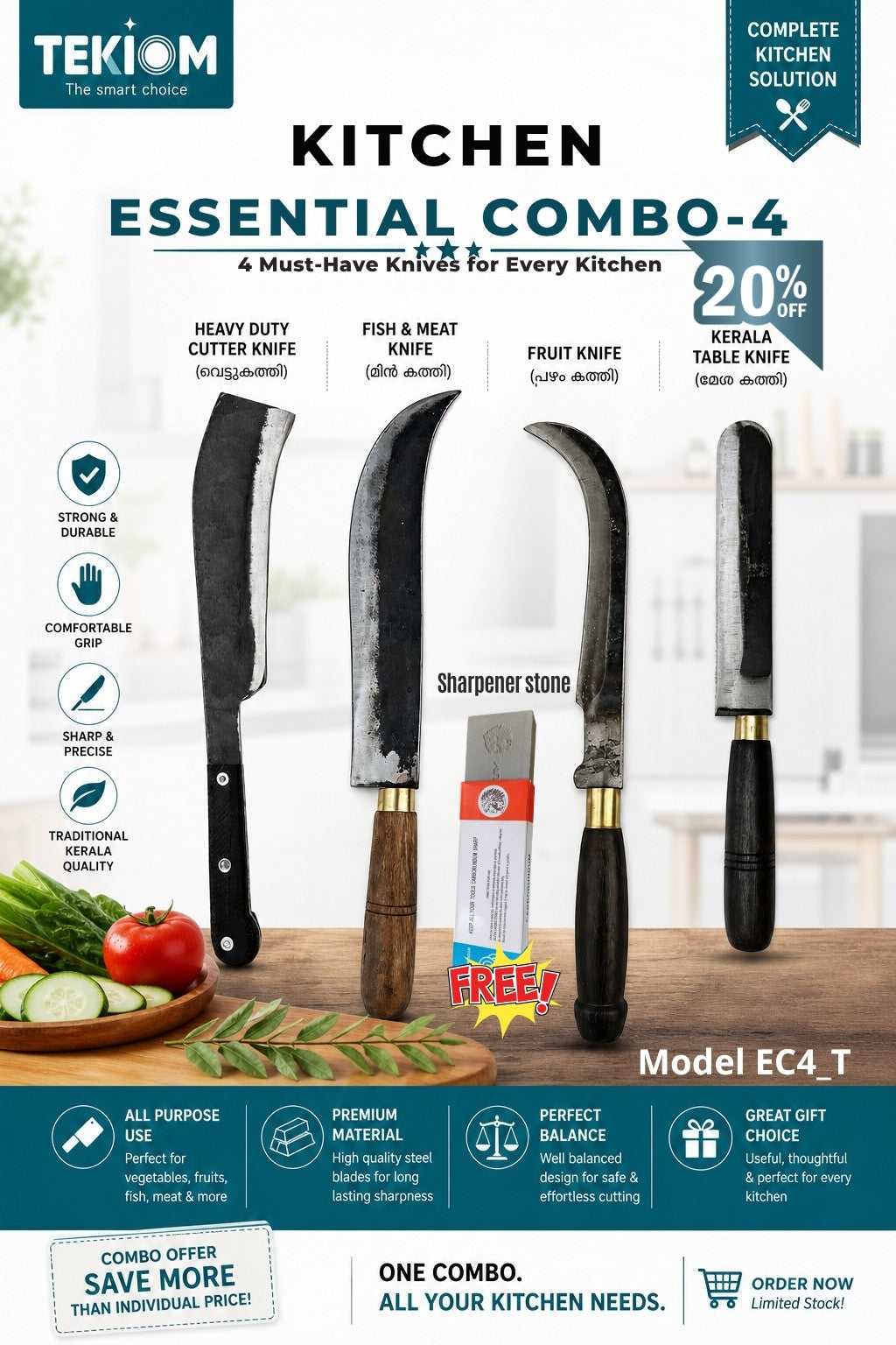 TEKIOM Kitchen Knife Combo-4