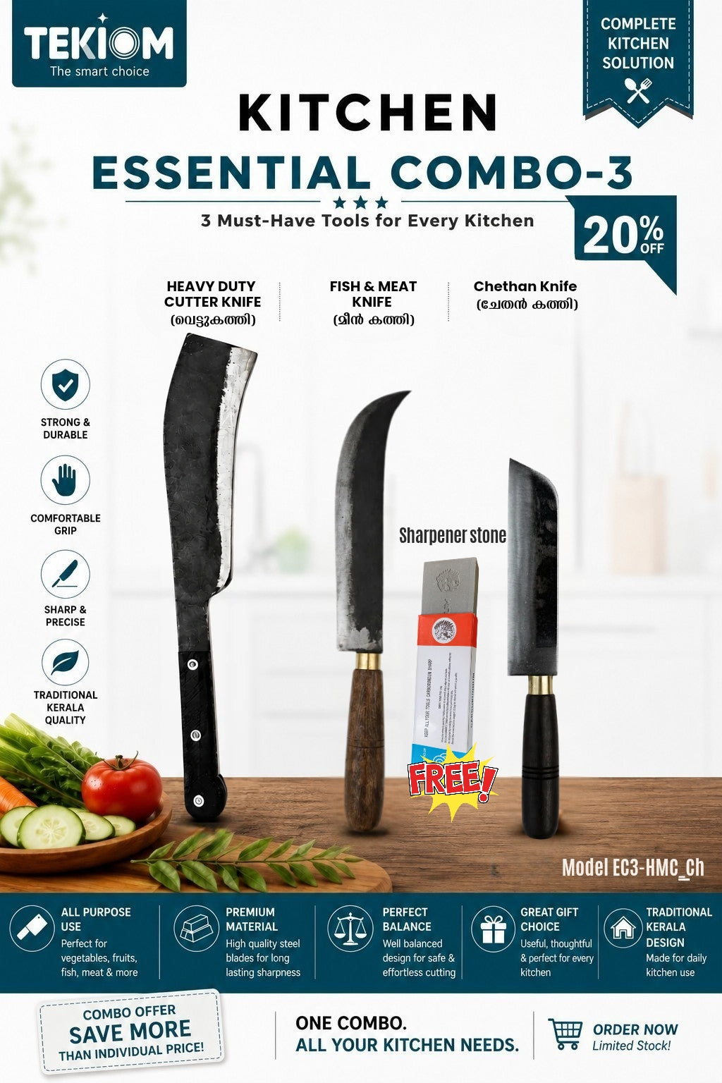 TEKIOM Kitchen Knife Combo-3