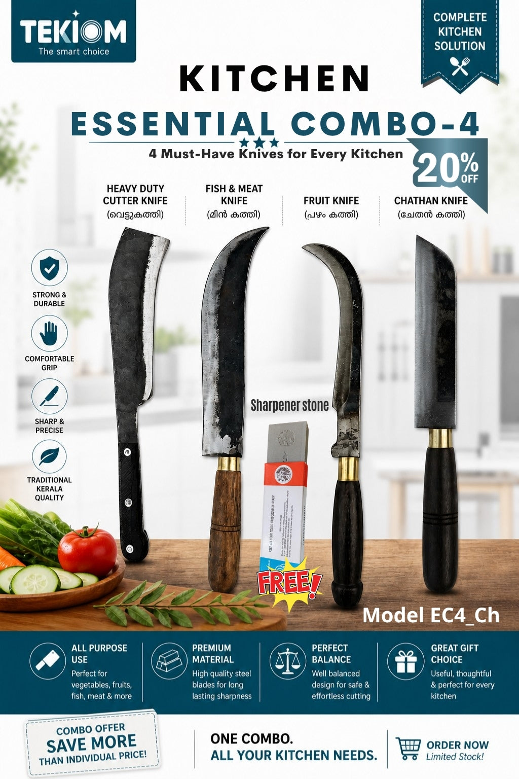 TEKIOM Kitchen Knife Combo-4