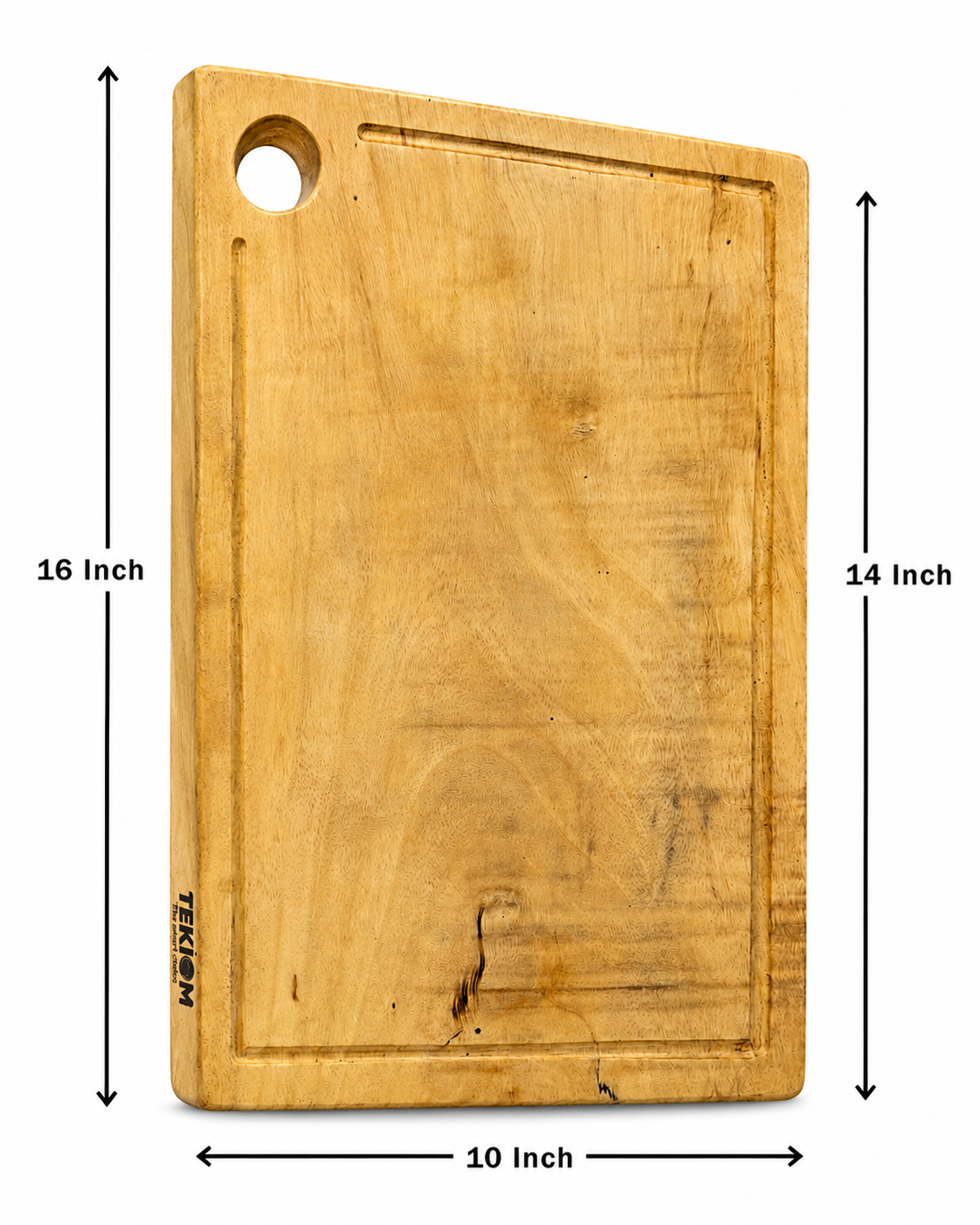 TEKIOM Tamarind Wood Cutting Board + Curry Knife + Fish/Meat Knife Combo | Handmade Kerala Kitchen Set | Heavy Duty Wooden Chopping Board